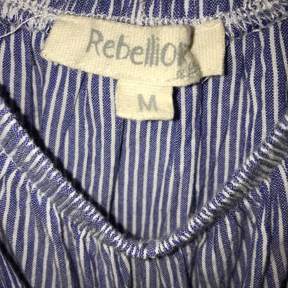 Juniors Blue Striped Summer Dress Size M - Picture 5 of 8